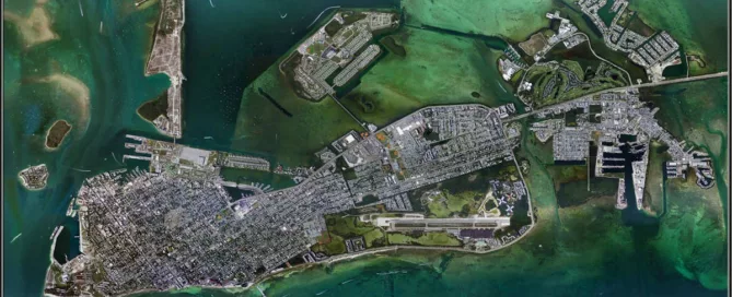 Satellite view of Key West, one highlight of the Heat Island Effect of the Florida Keys